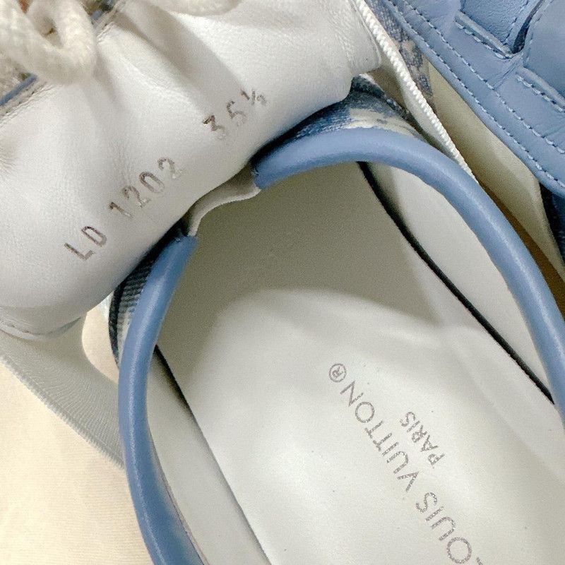 Louis Vuitton Louis Vuitton Blue Logo Canvas Sneakers 0089 Size US 5.5 / EU 38 - 5 Thumbnail