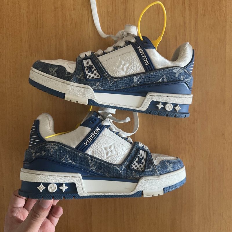 Louis Vuitton Louis Vuitton Denim Low-Top Sneakers 0089 Size US 5.5 / EU 38 - 8 Thumbnail