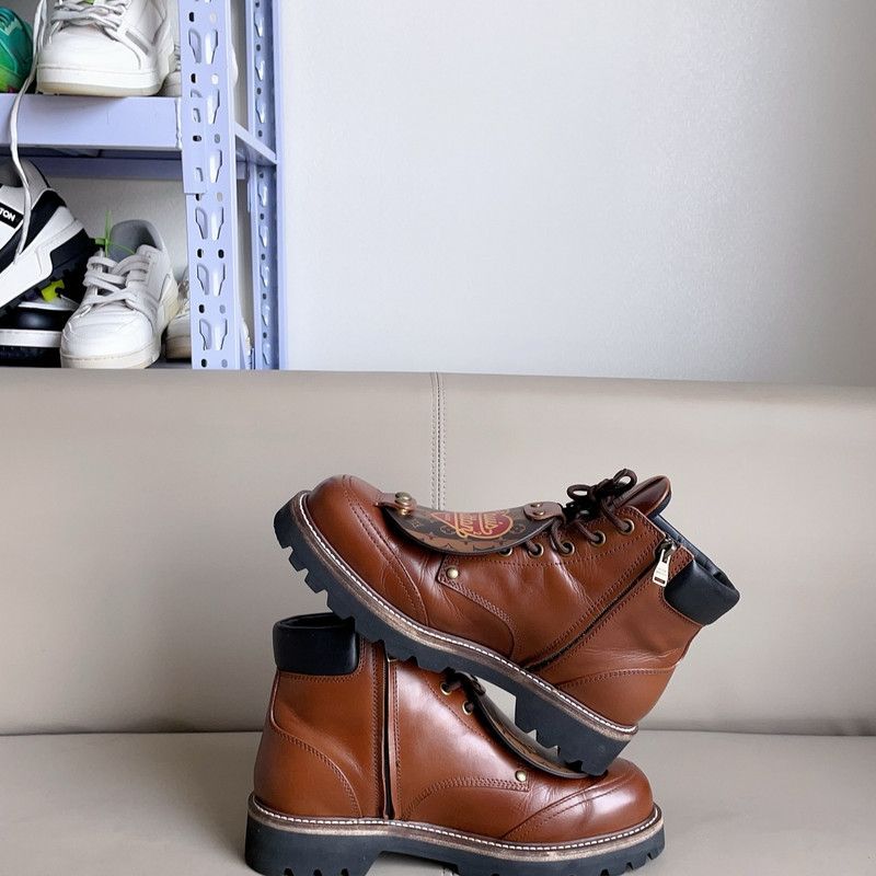 Louis Vuitton Nigo x Louis Vuitton Brown Outdoor Ankle Boots 0089 Size US 9.5 / EU 42-43 - 5 Thumbnail