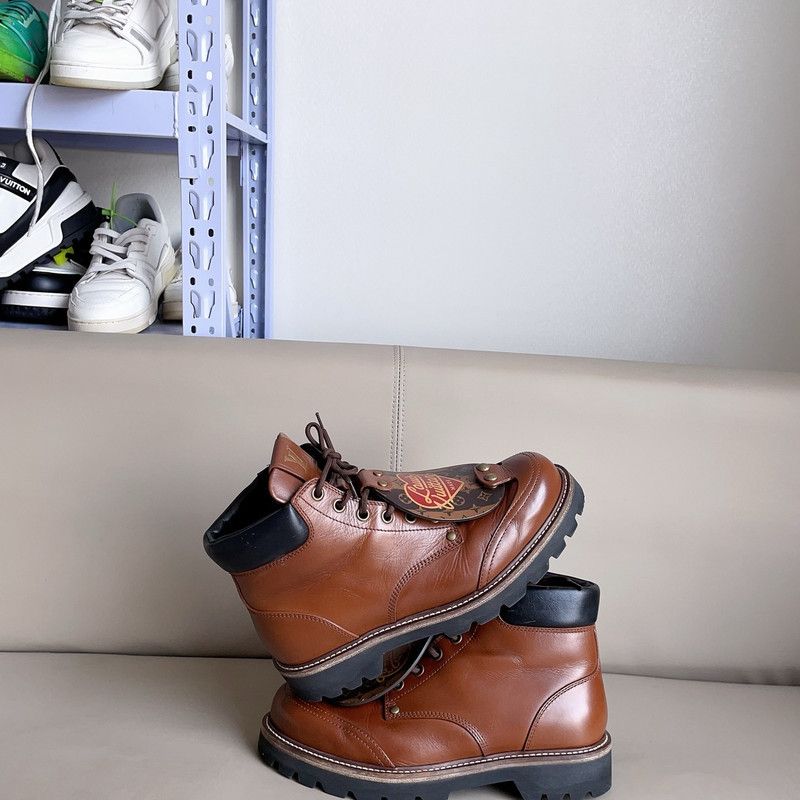 Louis Vuitton Nigo x Louis Vuitton Brown Outdoor Ankle Boots 0089 Size US 9.5 / EU 42-43 - 6 Thumbnail