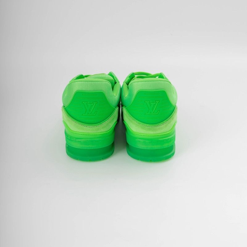 Louis Vuitton Louis Vuitton Green Trainer Low-Top Sneakers for Men 0089 Size US 9.5 / EU 42-43 - 3 Thumbnail