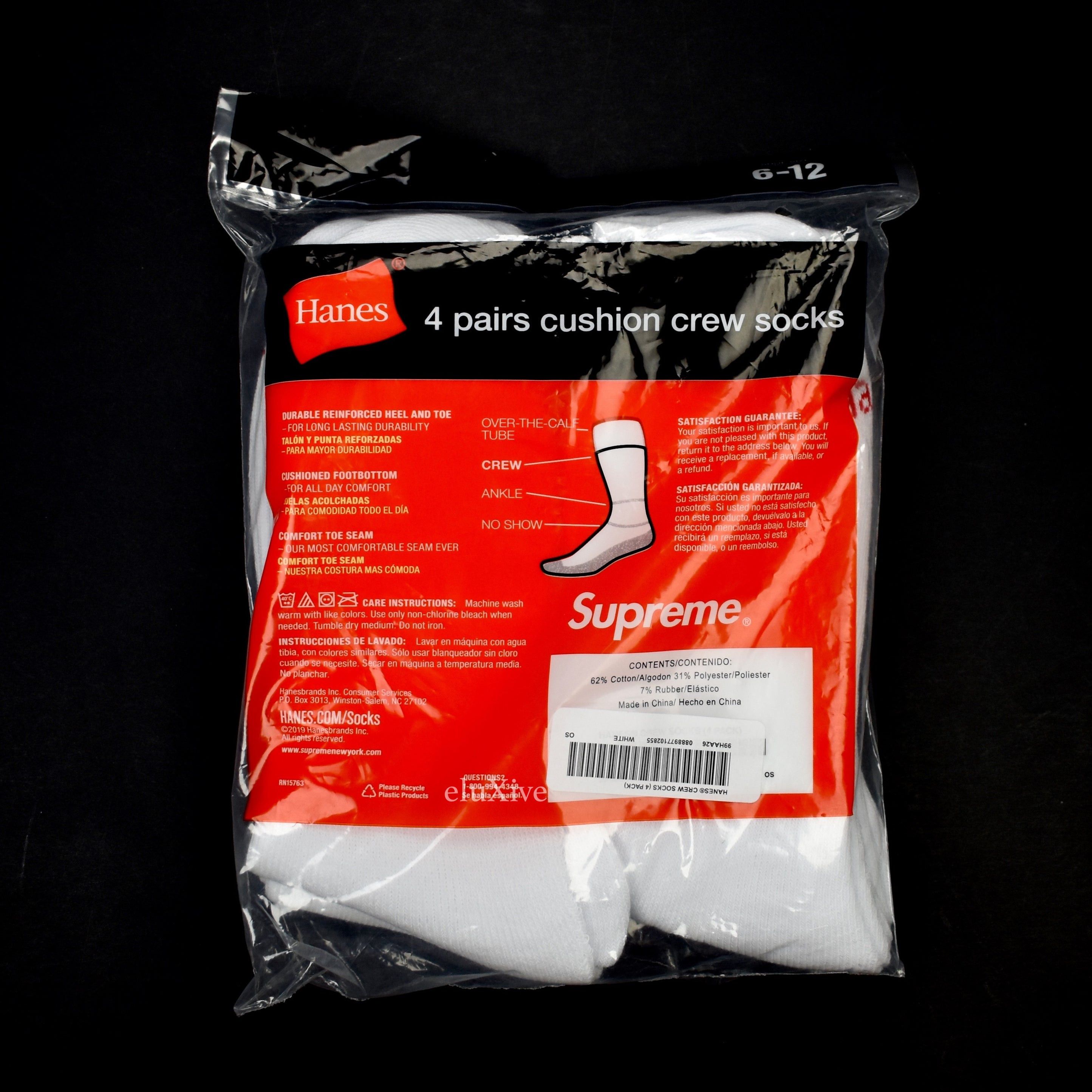 Supreme White Logo Knit Socks (4-Pack) DS Size ONE SIZE - 2 Thumbnail