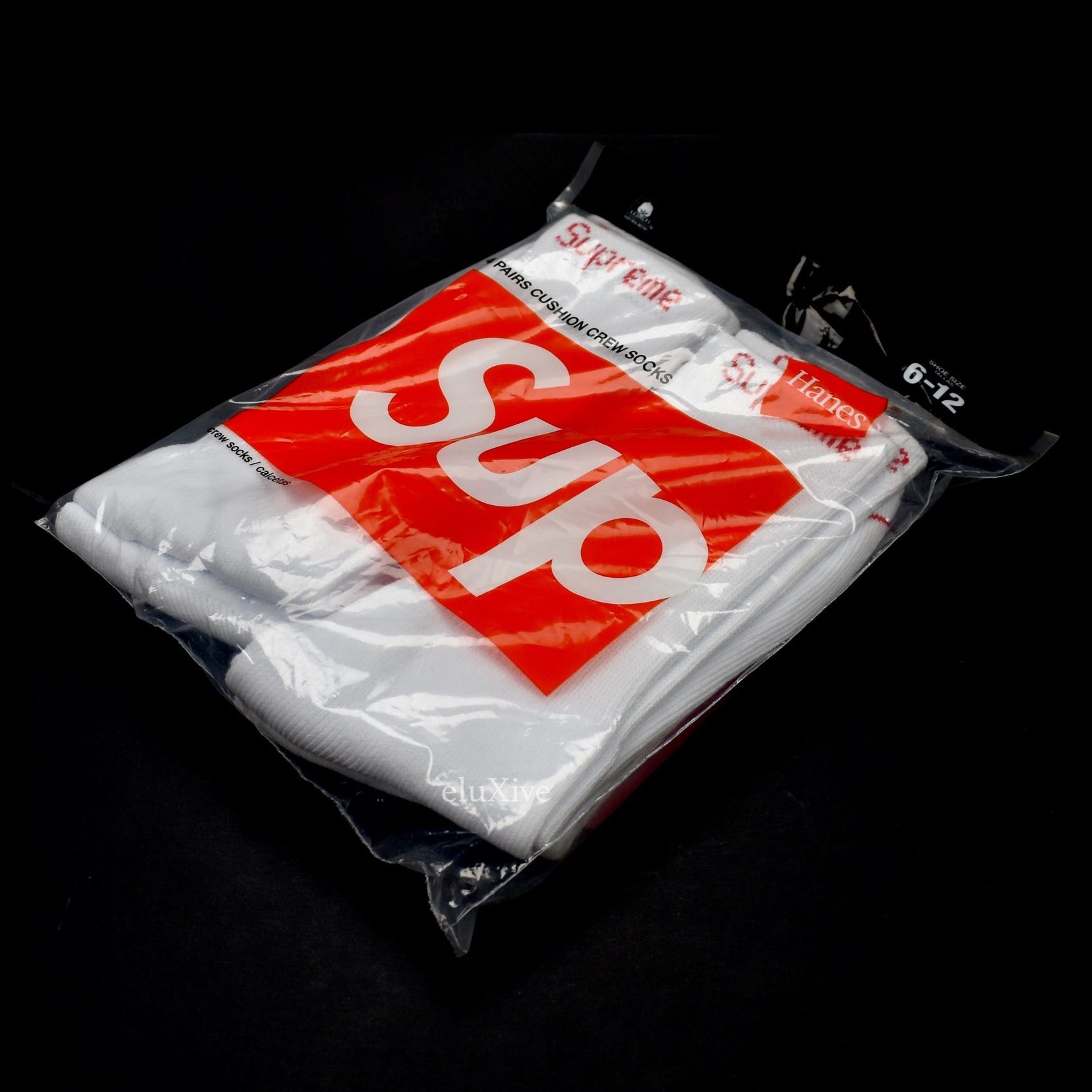 Supreme White Logo Knit Socks (4-Pack) DS Size ONE SIZE - 5 Thumbnail