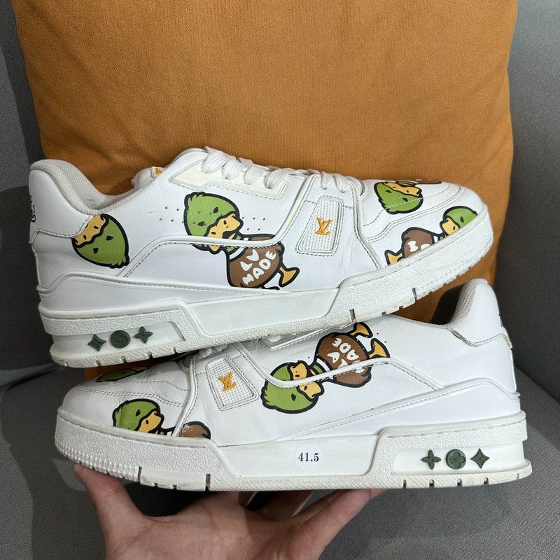 Louis Vuitton Nigo x Louis Vuitton White Trainer Sneakers 0089 Size US 8 / EU 41 - 8 Thumbnail