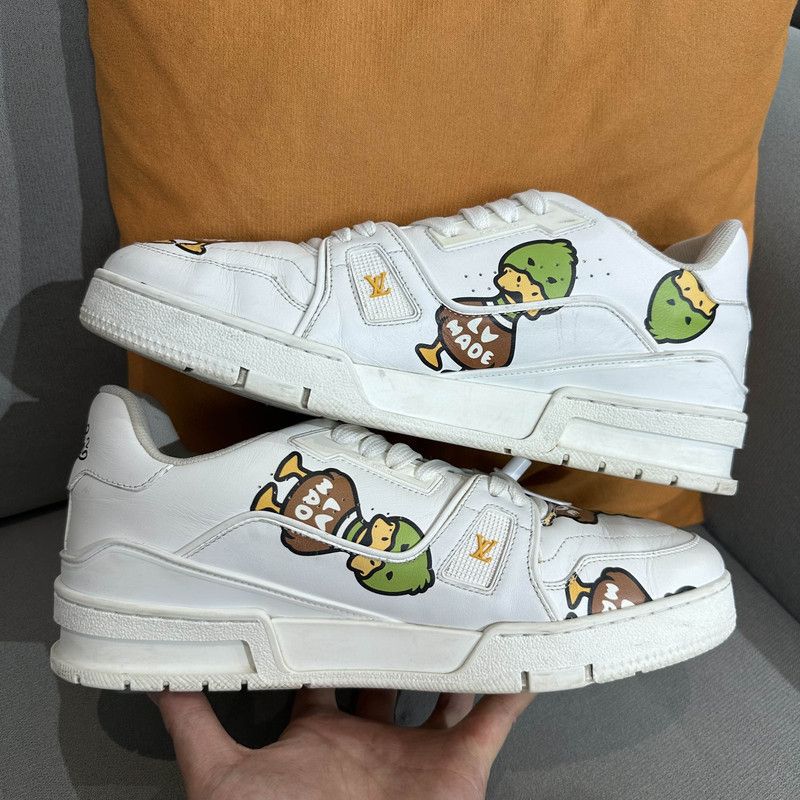 Louis Vuitton Nigo x Louis Vuitton White Trainer Sneakers 0089 Size US 8 / EU 41 - 9 Thumbnail
