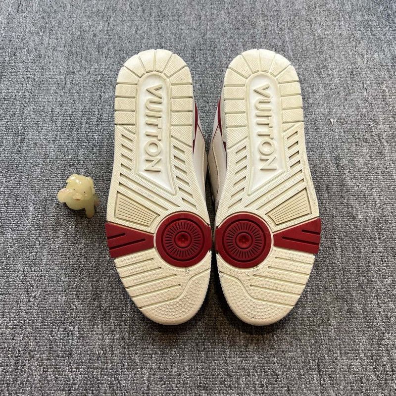 Louis Vuitton Louis Vuitton Red and White Trainer Sneakers 0089 Size US 7.5 / EU 40-41 - 4 Thumbnail