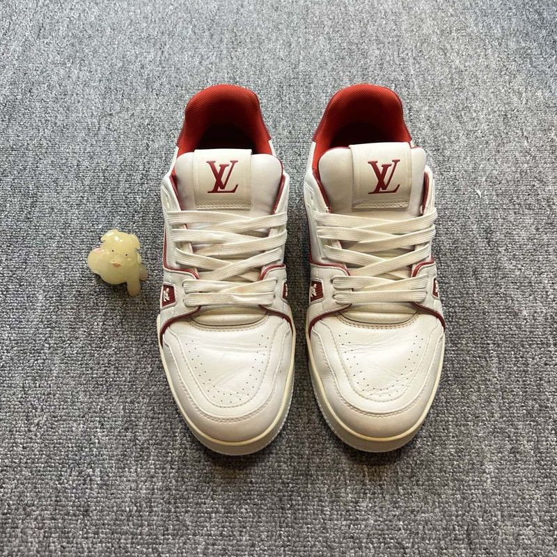 Louis Vuitton Louis Vuitton Red and White Trainer Sneakers 0089 Size US 7.5 / EU 40-41 - 2 Thumbnail