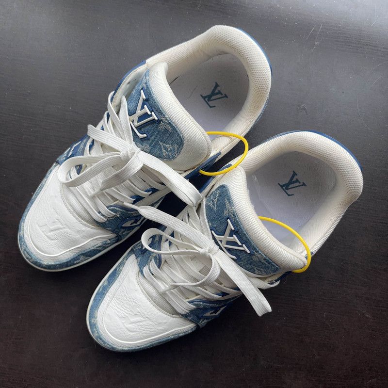 Louis Vuitton Louis Vuitton Denim Low-Top Trainer Sneakers 0089 Size US 9.5 / EU 42-43 - 7 Thumbnail