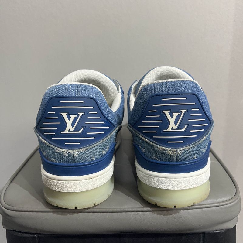 Louis Vuitton Louis Vuitton Blue Denim Low-Top Sneakers 0089 Size US 9.5 / EU 42-43 - 3 Thumbnail
