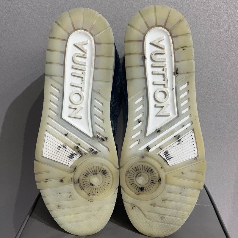 Louis Vuitton Louis Vuitton Blue Denim Low-Top Sneakers 0089 Size US 9.5 / EU 42-43 - 4 Thumbnail