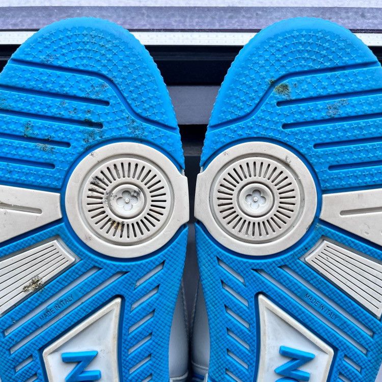 Louis Vuitton Louis Vuitton Trainer Blue and White Low-Top Sneakers 0089 Size US 8.5 / EU 41-42 - 6 Thumbnail