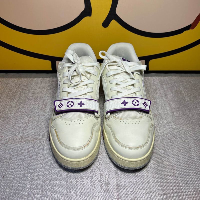 Louis Vuitton Louis Vuitton Trainer White and Purple Sneakers 0089 Size US 9.5 / EU 42-43 - 4 Thumbnail