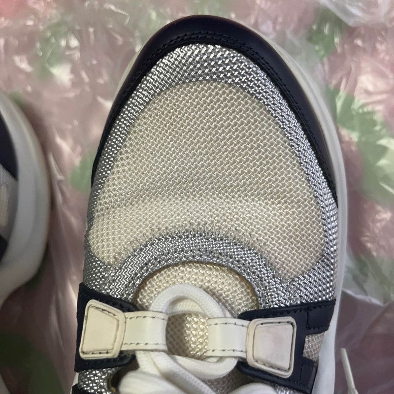 Louis Vuitton Louis Vuitton White Blue Silver Sneakers 0089 Size US 6.5 / EU 39-40 - 10 Thumbnail