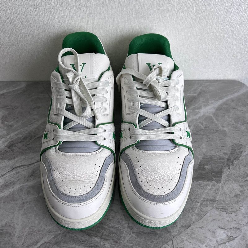 Louis Vuitton Louis Vuitton Trainer Sneakers in White and Green 0089 Size US 8 / EU 41 - 2 Thumbnail