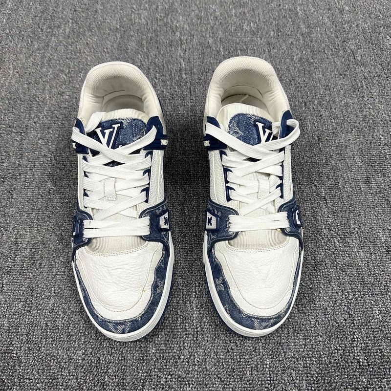 Louis Vuitton Louis Vuitton Blue and White Trainer Sneakers 0089 Size US 7.5 / EU 40-41 - 2 Thumbnail