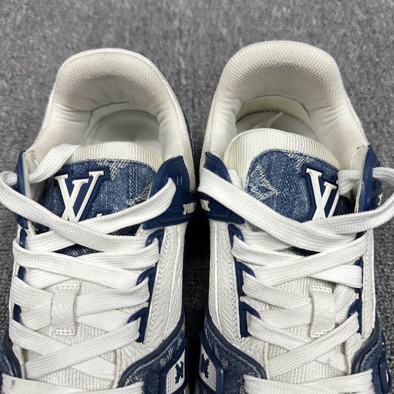 Louis Vuitton Louis Vuitton Blue and White Trainer Sneakers 0089 Size US 7.5 / EU 40-41 - 6 Thumbnail