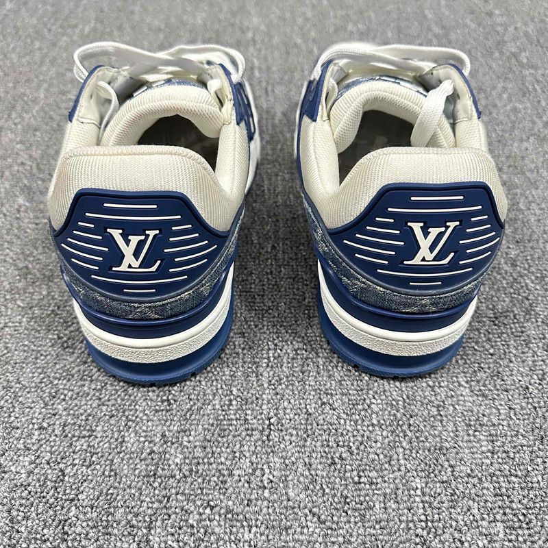 Louis Vuitton Louis Vuitton Blue and White Trainer Sneakers 0089 Size US 7.5 / EU 40-41 - 3 Thumbnail