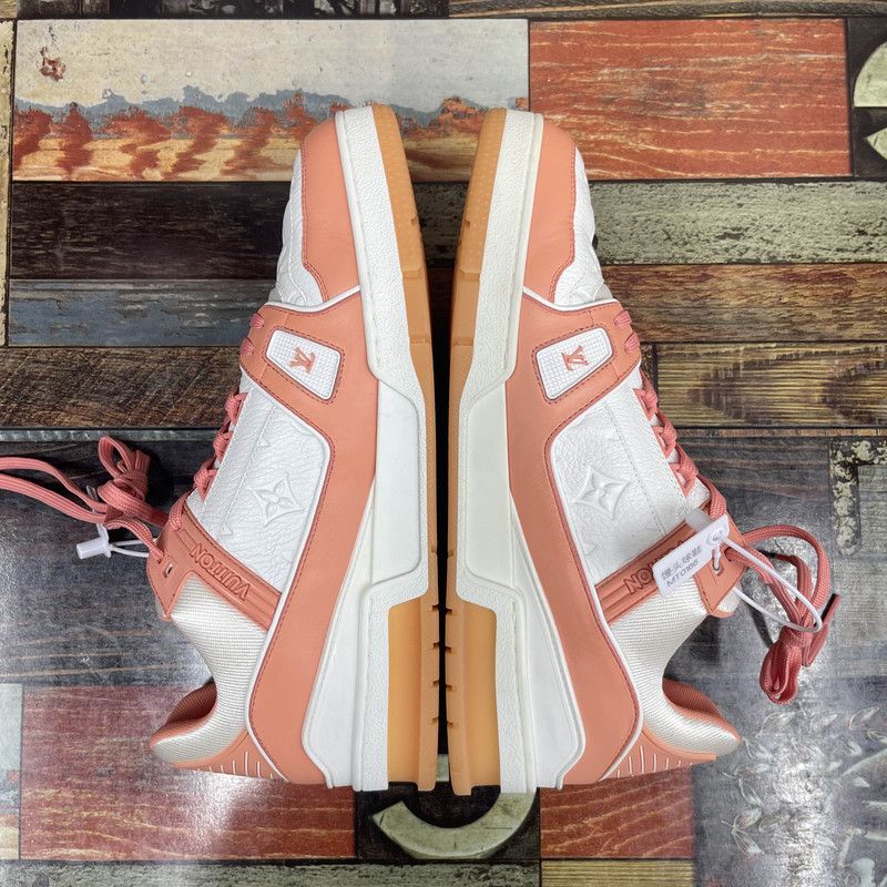 Louis Vuitton Louis Vuitton Low-Top Trainers in Peach Pink 0089 Size US 9.5 / EU 42-43 - 9 Thumbnail