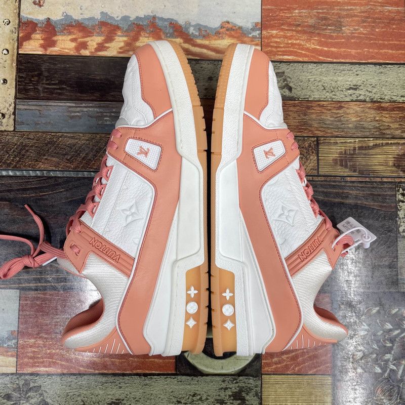 Louis Vuitton Louis Vuitton Low-Top Trainers in Peach Pink 0089 Size US 9.5 / EU 42-43 - 10 Thumbnail