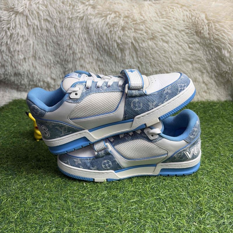 Louis Vuitton Louis Vuitton Trainer Blue and White Fashion Sneakers 0089 Size US 8.5 / EU 41-42 - 10 Thumbnail