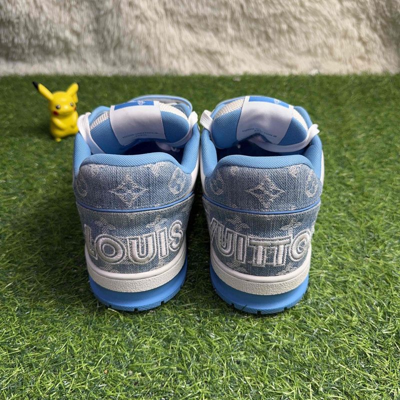 Louis Vuitton Louis Vuitton Trainer Blue and White Fashion Sneakers 0089 Size US 8.5 / EU 41-42 - 3 Thumbnail