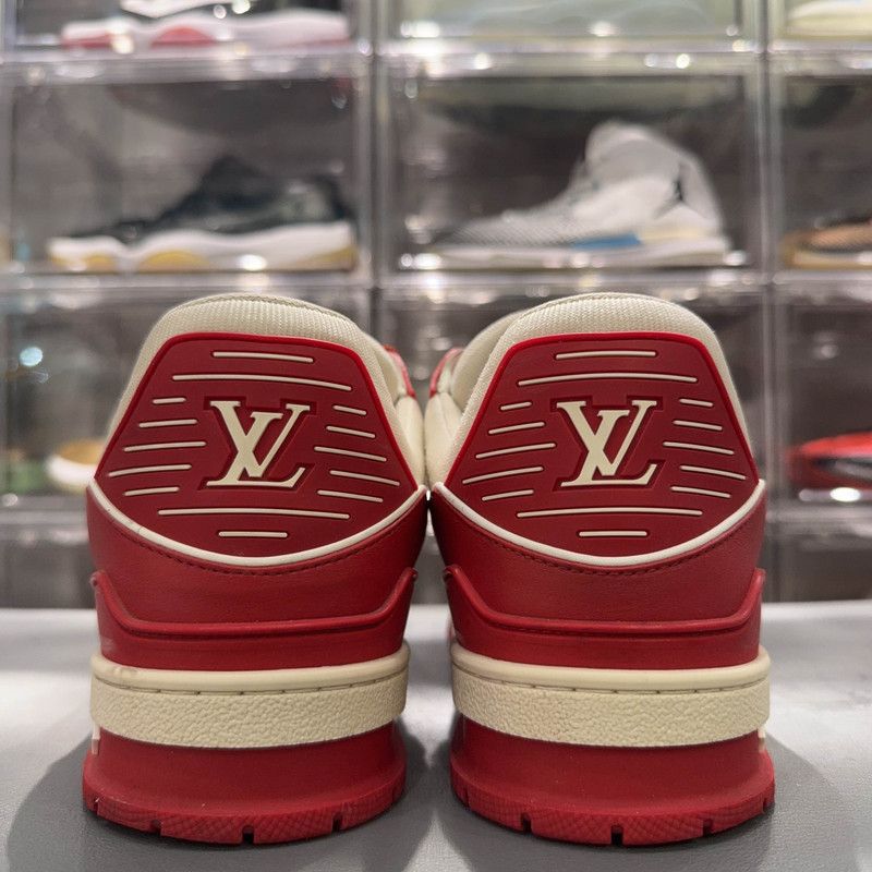 Louis Vuitton Louis Vuitton Trainer Red Leather Fashion Sneakers 0089 Size US 9.5 / EU 42-43 - 3 Thumbnail
