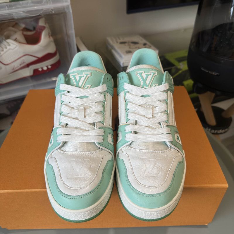 Louis Vuitton Louis Vuitton Trainer Tiffany Green Low-Top Sneakers 0089 Size US 7.5 / EU 40-41 - 8 Thumbnail
