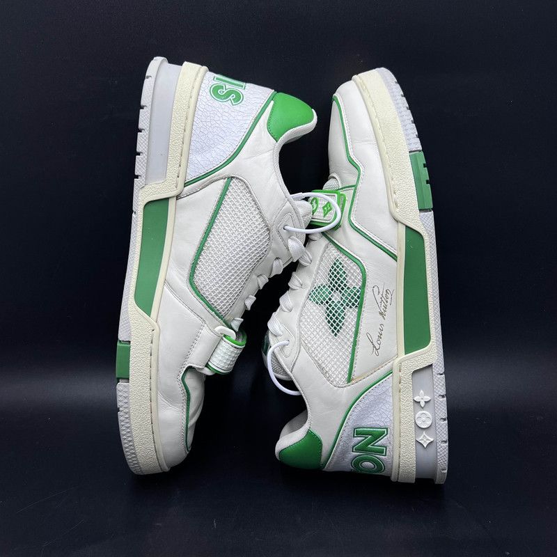 Louis Vuitton Louis Vuitton Classic Trainer Sneakers in White and Green 0089 Size US 8 / EU 41 - 9 Thumbnail