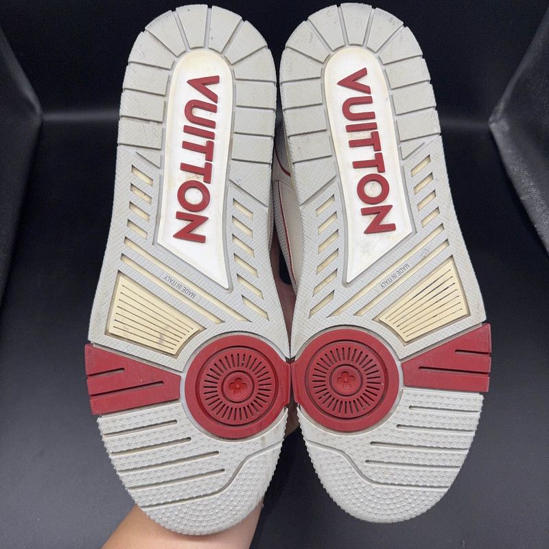 Louis Vuitton Louis Vuitton Red and White Trainer Sneakers 0089 Size US 8 / EU 41 - 4 Thumbnail