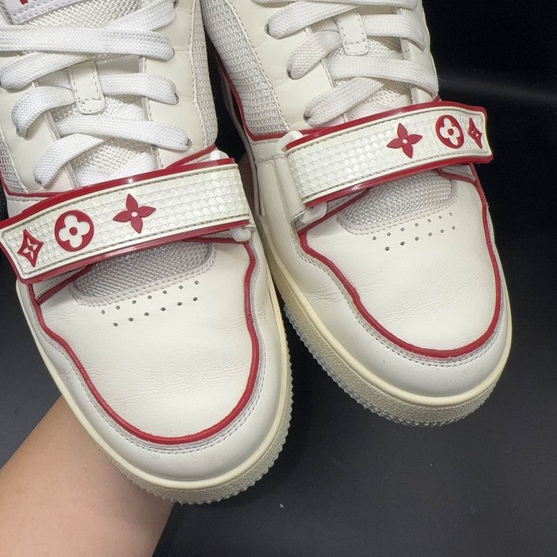 Louis Vuitton Louis Vuitton Red and White Trainer Sneakers 0089 Size US 8 / EU 41 - 10 Thumbnail