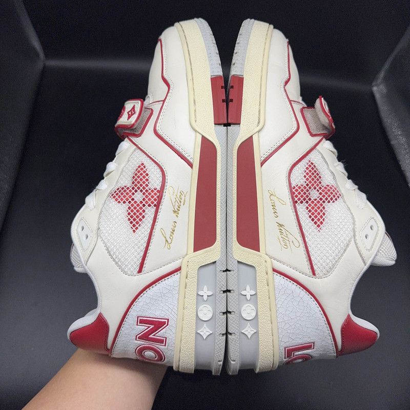 Louis Vuitton Louis Vuitton Red and White Trainer Sneakers 0089 Size US 8 / EU 41 - 7 Thumbnail
