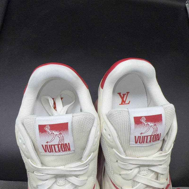 Louis Vuitton Louis Vuitton Red and White Trainer Sneakers 0089 Size US 8 / EU 41 - 8 Thumbnail