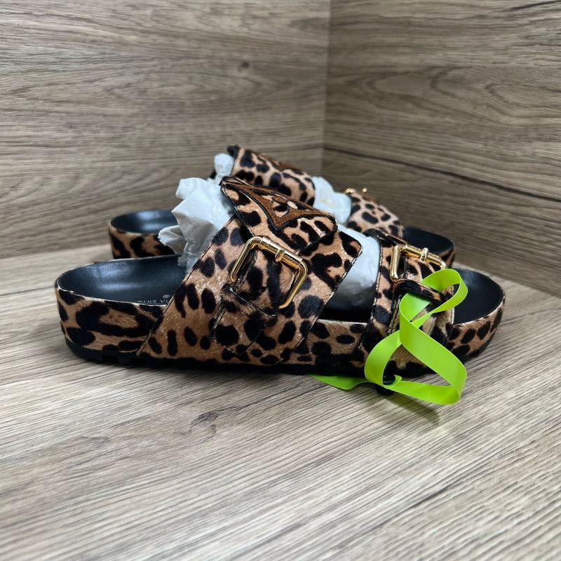 Louis Vuitton Louis Vuitton Bom Dia Leopard Print Slide Sandals 0079 Size US 6 / IT 36 - 4 Thumbnail