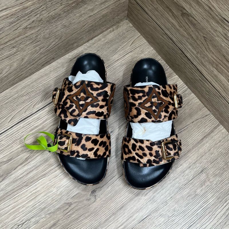 Louis Vuitton Louis Vuitton Bom Dia Leopard Print Slide Sandals 0079 Size US 6 / IT 36 - 3 Thumbnail