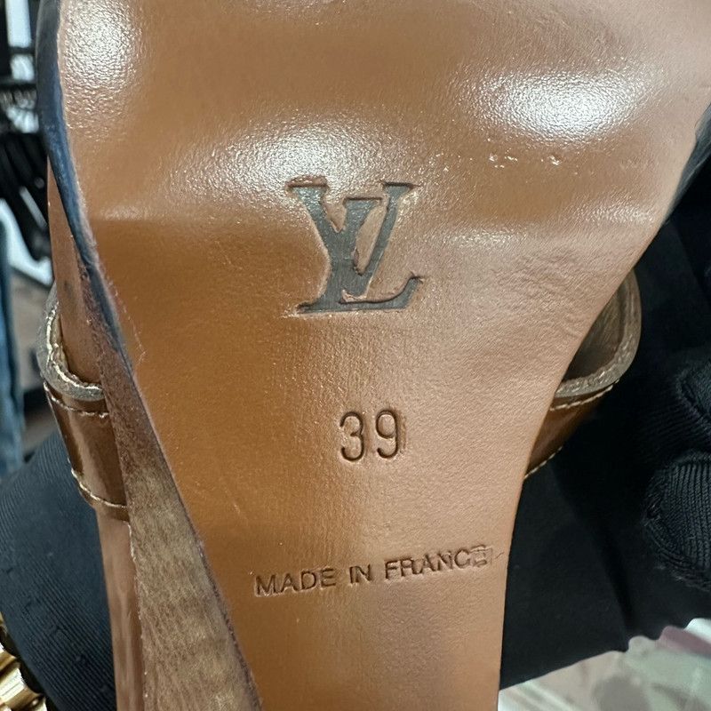 Louis Vuitton Louis Vuitton Brown High Heel Slide Sandals 0079 Size US 8 / IT 38 - 6 Thumbnail