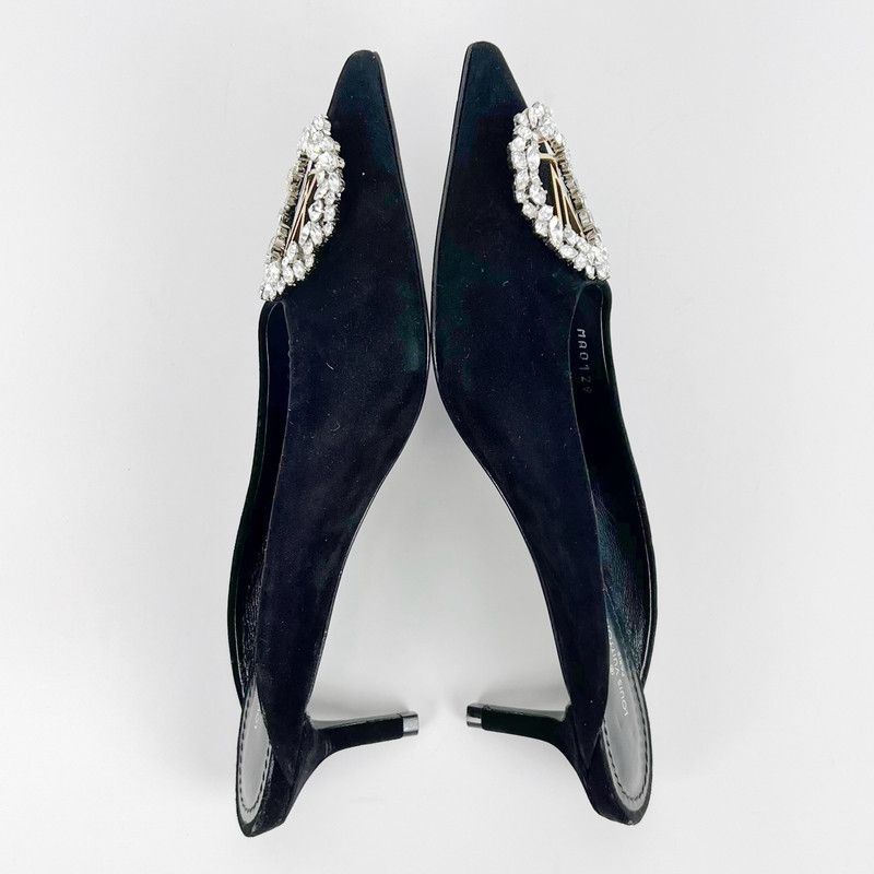 Louis Vuitton Louis Vuitton Madeleine Elegant Black Heeled Slippers 0079 Size US 6 / IT 36 - 4 Thumbnail