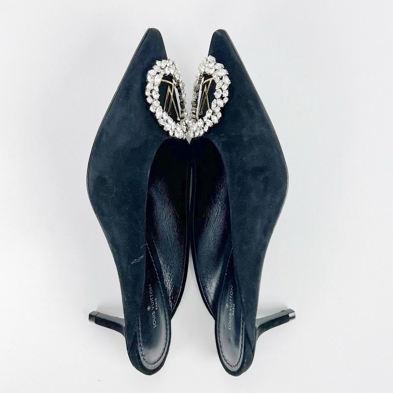 Louis Vuitton Louis Vuitton Madeleine Elegant Black Heeled Slippers 0079 Size US 6 / IT 36 - 5 Thumbnail