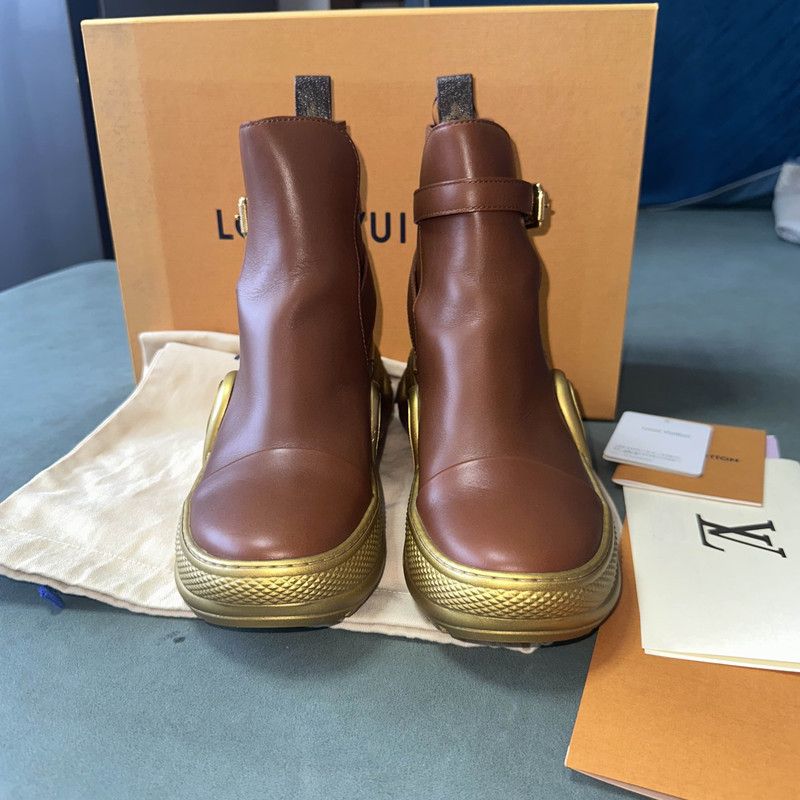 Louis Vuitton Louis Vuitton Archlight Brown Leather Ankle Boots 0079 Size US 6 / IT 36 - 2 Thumbnail