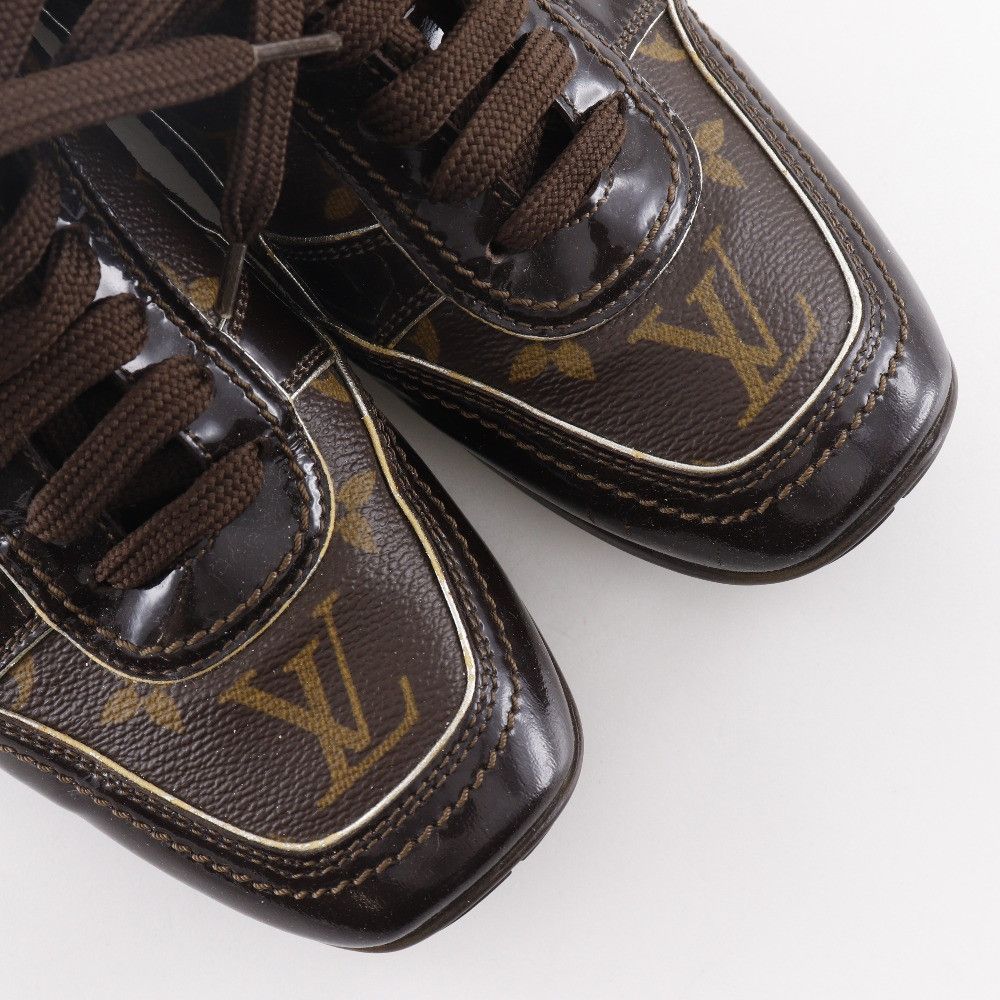 Louis Vuitton Louis Vuitton Louis Vuitton Low Cut Monogram Canvas Patent Leather Sneakers Canvas Shoes DUTY FREE for USA Size ONE SIZE - 4 Thumbnail