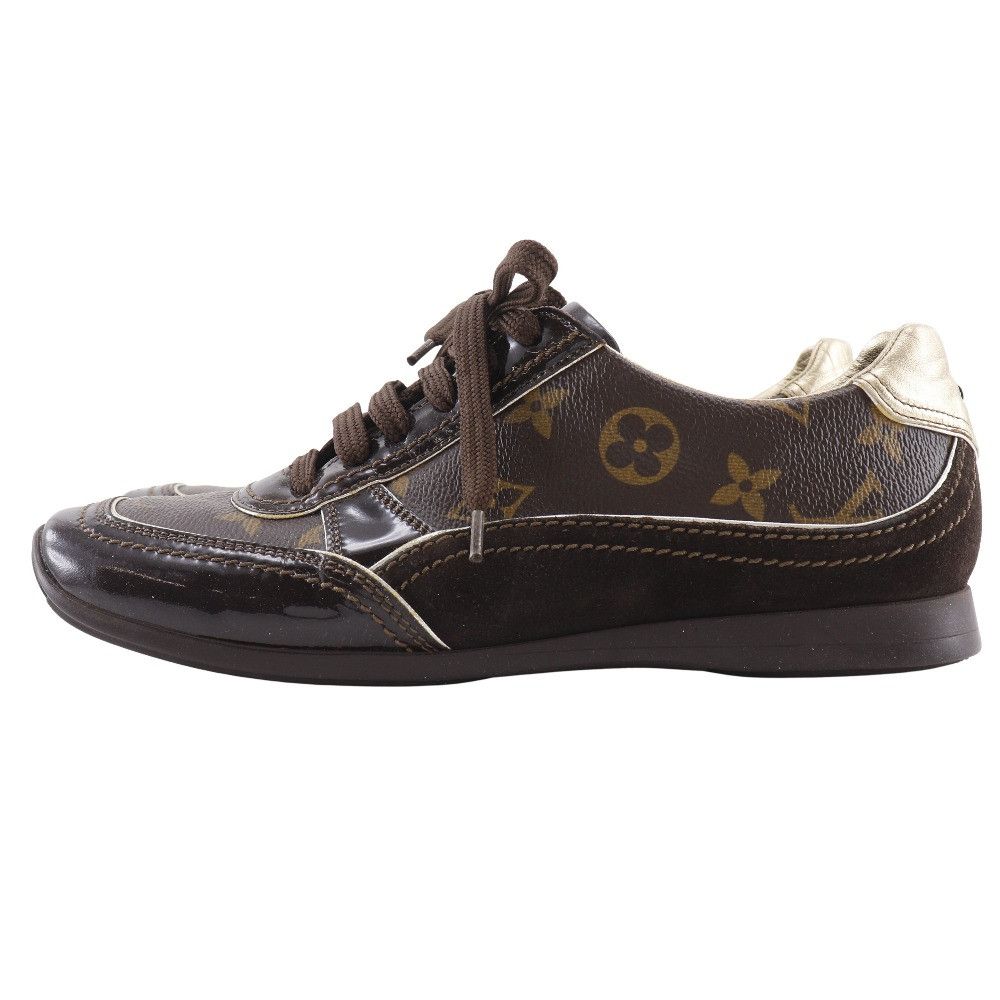 Louis Vuitton Louis Vuitton Louis Vuitton Low Cut Monogram Canvas Patent Leather Sneakers Canvas Shoes DUTY FREE for USA Size ONE SIZE - 2 Thumbnail