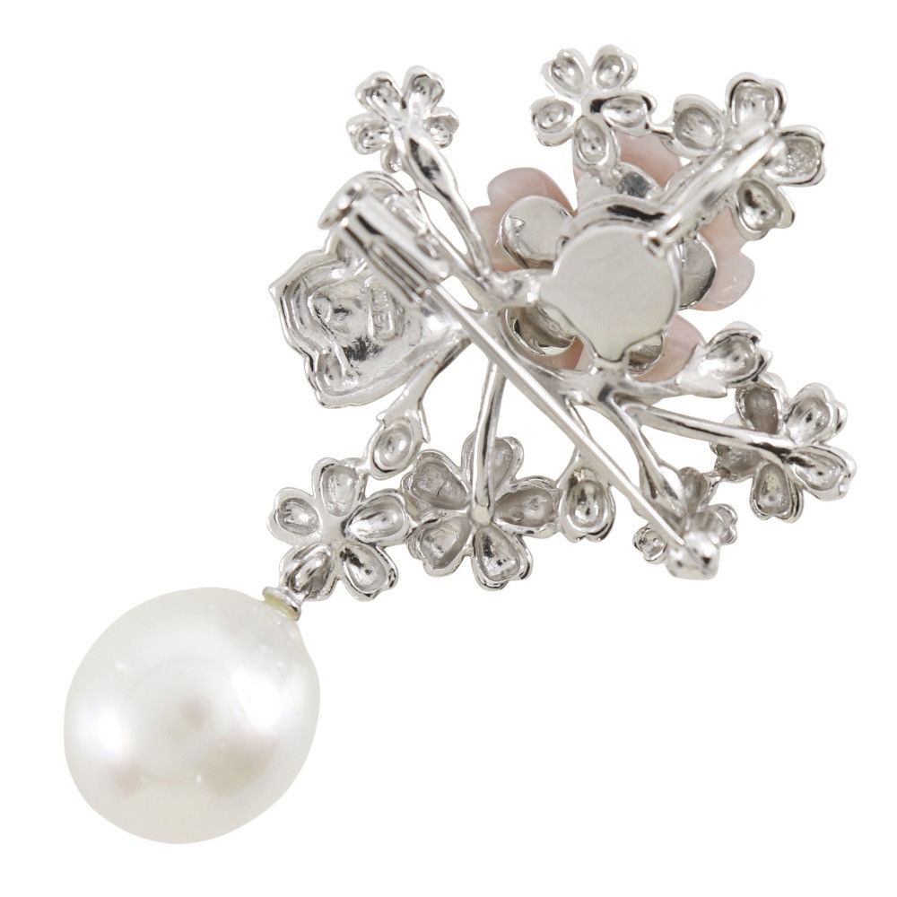 Other Other 2WAY Flower Pearl Silver Necklace Metal Necklace DUTY FREE for USA Size ONE SIZE - 9 Thumbnail