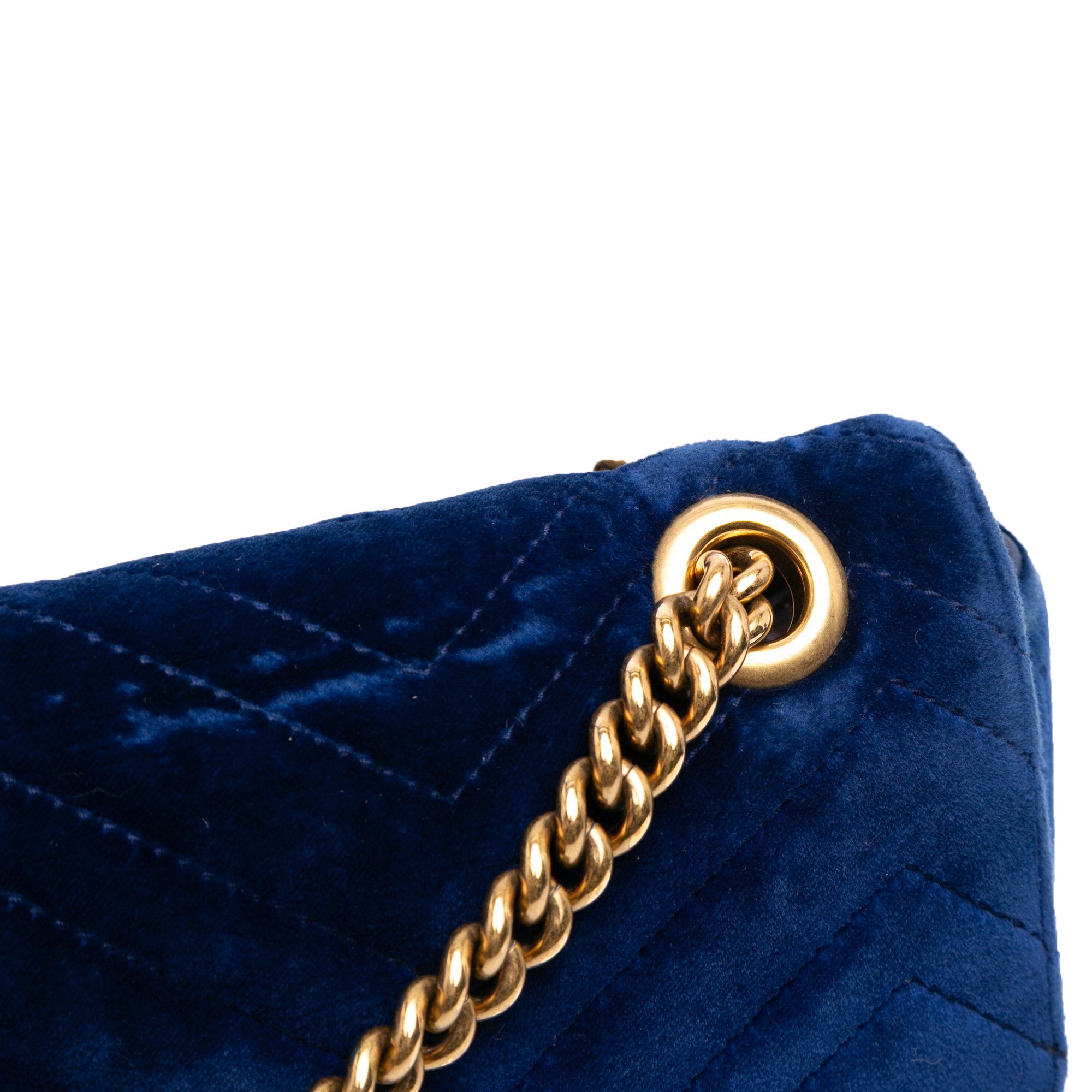 Gucci Medium GG Marmont Matelasse Velvet Flap Crossbody