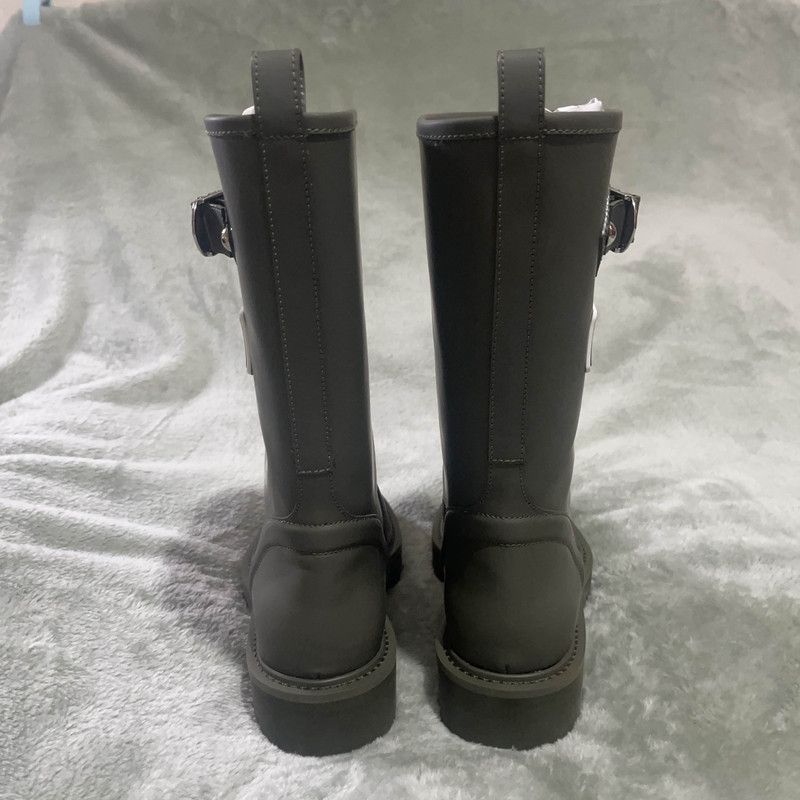 Louis Vuitton Louis Vuitton Khaki Green High Top Leather Boots 0079 Size US 5 / IT 35 - 3 Thumbnail