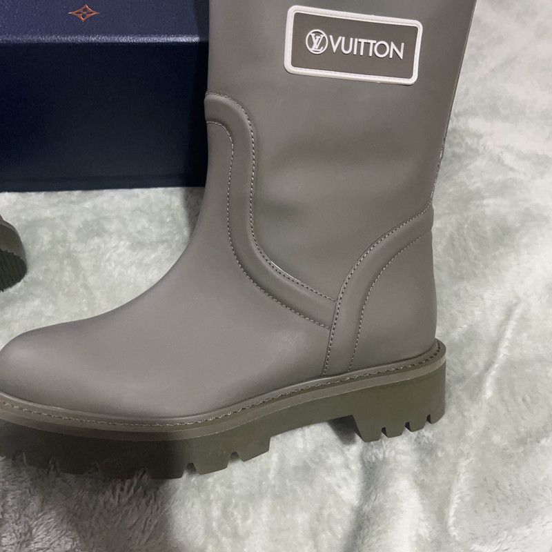 Louis Vuitton Louis Vuitton Khaki Green High Top Leather Boots 0079 Size US 5 / IT 35 - 7 Thumbnail
