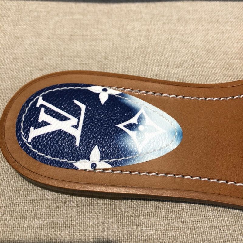 Louis Vuitton Louis Vuitton Lock It Blue Slide Sandals for Women 0079 Size US 6 / IT 36 - 6 Thumbnail