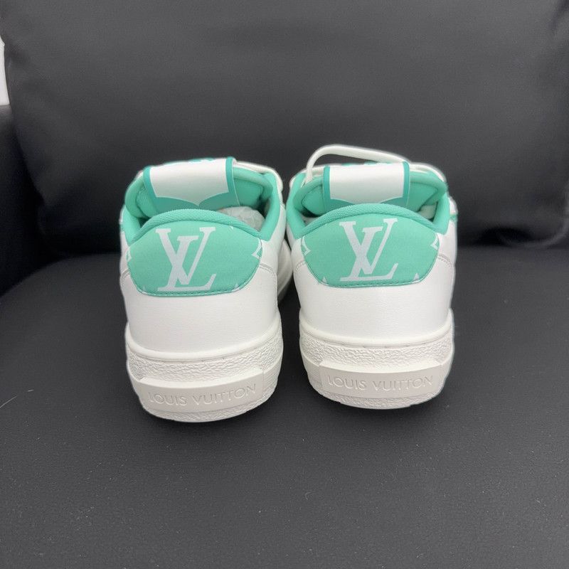 Louis Vuitton Louis Vuitton Charlie White and Green Fashion Sneakers 0079 Size US 5 / IT 35 - 3 Thumbnail