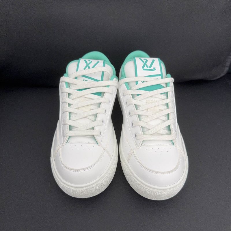 Louis Vuitton Louis Vuitton Charlie White and Green Fashion Sneakers 0079 Size US 5 / IT 35 - 2 Thumbnail