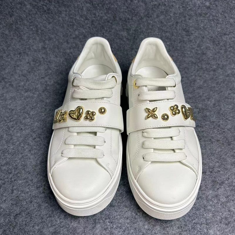 Louis Vuitton Louis Vuitton White Leather Low-Top Sneakers 0079 Size US 6 / IT 36 - 2 Thumbnail
