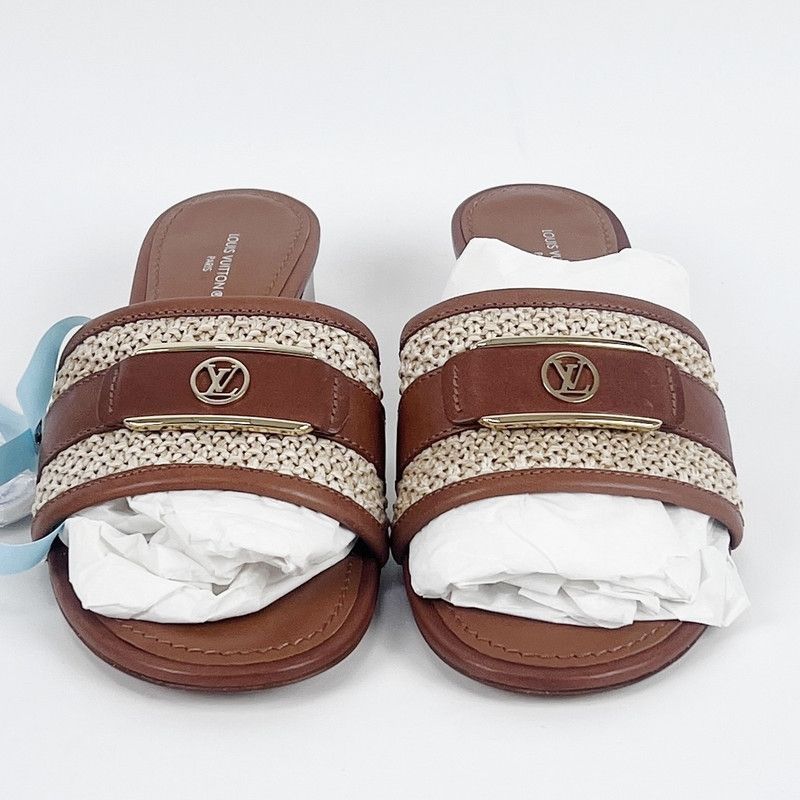 Louis Vuitton Louis Vuitton Brown Lock It Fashion Sandals 0079 Size US 6 / IT 36 - 2 Thumbnail