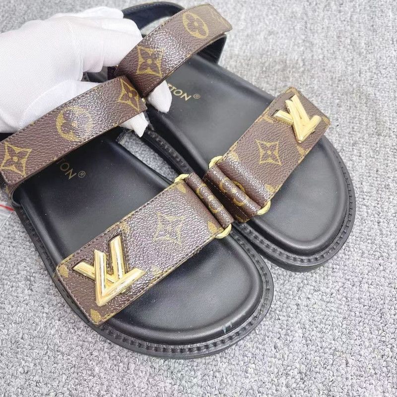 Louis Vuitton Louis Vuitton Sunset Brown Leather Sandals 0079 Size US 6 / IT 36 - 8 Thumbnail